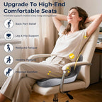 Seat Cushion, Office Chair Seat Cushions for Office Chair with L-Shaped Ergonomic Design, Memory Foam Chair Cushion for Long Sitting Office Worker(Black Gray)