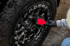 Detail Factory - ProGrip Wheel Face Brush - Ergonomic ProGrip Handle - Premium Wheel Cleaner Brush - Soft Flagged-Tip Bristles - Red & Black