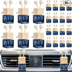 Zubebe 80 Pcs Car Diffuser Bottles Empty Bulk Vent Clip Car Air Freshener Diffuser for Essential Oil Perfume Glass Bottle with Wooden Caps Stick Fragrance Ornament (Gradient Black)