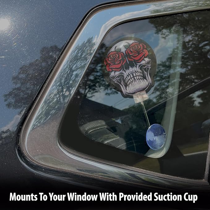 2PCS Car Air Fresheners | The Air Freshener That Swings Back And Forth | Skull & Roses Scents Include, New Car, Forest Fresh, Black Ice, Lavender (Skull And Roses)