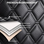 Car Seat Covers Front Seats, Luxury Faux Leather Car Seat Covers Waterproof Non-Slip Seat Protector Universal Fit for Most Cars SUVs Trucks Pick-ups, Black Car Accessories Interior