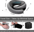 Travel Neck Pillow for Airplanes, Memory Foam with Chin Support, Ergonomic 360 Degree Cervical Support for Plane/Car/Train/Office (Dark Grey)