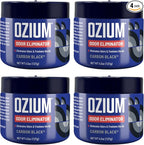 Ozium 4.5 Ounce 4 Pack Odor Eliminating Gel for Homes, Cars, Offices and More, Carbon Black