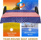 YOKYHOM American Flag Golf Cart Seat Covers for 2/4-Seater, Patriotic USA Seat Towel Blanket Keeps Seats Cool & Clean for Summer, Microfiber Fits EZGO, Club Car, Yamaha, 51"x31"