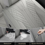 FLORICH Car Seat Covers Full Set Leather Seat Cover for Cars Full Coverage Seat Cover Waterproof Universal Seat Cover for Cars Seats Protector Cushion Universal Fit for Most Cars SUV Trucks, Gray