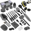 Car Detailing Kit, Car Detailing Brush Set, Car Cleaning Kit, Auto Detailing Tools for Interior Exterior Wheels, Professional Car Wash Accessories with Windshield Cleaning Tool and Storage Box(Grey)