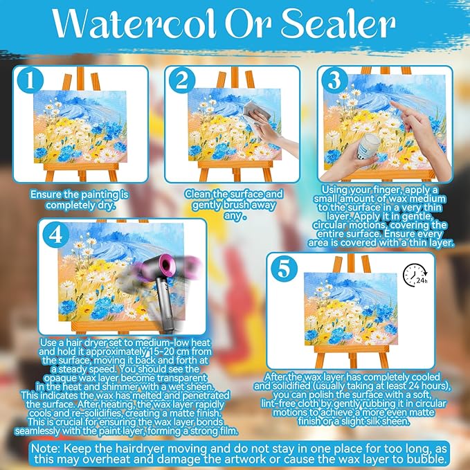 JAOJAO Cold Wax Medium, Watercolor Sealer Cold Wax Increases Consistency and Plasticity Avoid Pigment Discoloration Brightening for Oil Painting and Watercolor Sealing Easter Supplies, 120ml