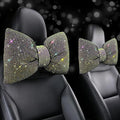 ChuLian 2 PCS Bling Car Pillow, Rhinestones Bowknot Neck Pillow, Car Headrest Neck Cushion Pillows, Sleeping Travel Support Neck Pillow, Colorful Diamond Interior Bling Accessories for Women
