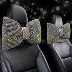 4 PCS Bling Car Pillows,Rhinestones Bowknot Car Headrest Pillow,Car Neck Pillow for Driver Relax Necksupport,Sleeping Travel Support Neck Pillow,Shiny Diamond Interior Accessories for Women, Colorful