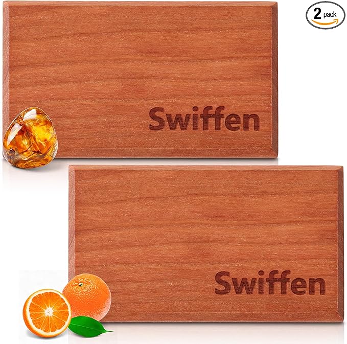 2 Pcs Wood Car Air Freshener Starter Refill Kit Car Odor Eliminator, Scent Deodorizer Vehicle Scent Diffuser for Cabin, Truck & Suv Visor Clip, No Clip Included (Amber, Grove)