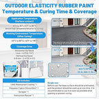 Rubber Liquid Waterproof Sealant, Waterproof Patch Seal Sealer, Cloud Gray Indoor & Outdoor Elasticity Rubber Paint, Multi Surface Foundation Leak Crack Repair-Roof Gutter Basement Water Proof Coating
