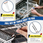 1.7oz Dishwasher Rack Repair Coating, White Dishwasher Vinyl Rack Rust Touch Up Paint Kit, Insulation and Waterproof, High and Low Temperature Resistant