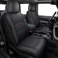 AOMSAZTO Custom Fit Seat Covers for Jeep Gladiator JT 2020 2021 2023 2024 2025 2026 Full Set Black Car Seat Protectors Premium Faux Leather Automobile Seat Seat Cover