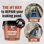 Liquid Rubber NeoPond Waterproof Pond Sealant - Fish and Plant Safe Waterproofing Membrane for Water Features Kit-Includes 5g Sealer, 1 Gallon EPDM Primer, 1Gal Multipurpose Cleaner, Seam Tape 4" x50'