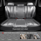 CAR PASS Ultra+ Nappa Leather Car Seat Covers Full Set Universal Cushioned, Soft Breathable Waterproof Anti-Slip Driver Seats and Backrest for SUV Pick-up Truck Sedan, 5 Seats Margiela Solid Silver