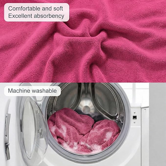 Car Seat Towel Cover, Universal Front Seat Protector for Cars, SUVs and Trucks, Sweat Towel Car Seat Cover for Gym, Yoga, Swimming, Pets and Family Travel, Dark Pink, 2 Pack