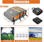 X AUTOHAUX 1000D PVC Waterproof Car Roof Bag Rooftop Cargo Carrier Bag Waterproof Luggage Carriers for Cars with or without Rack Anti-Slip Mat 6 Door Hooks - 15 Cubic Feet