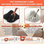 Activated Charcoal First Aid Kit -Emergency Support for Dogs, Cats & Puppies, Natural Charcoal Formula for Digestive Balance, Camping & Home Essential Oral Anti Diarrhea Digestive (60ml 2Tubes)