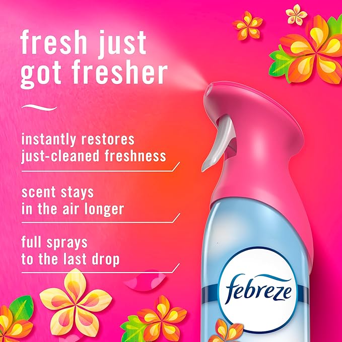 Febreze Air Mist, Air Freshener Spray, Odor Fighting Room Spray, Deodorizer for Home Bathroom Kitchen Office Apartment Dorm Room Classroom, Gain Island Fresh Scent, 8.1oz (Pack of 2)