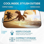 BDK Golden Sunset Beach Front Windshield Sun Shade Accordion Folding Cute Car Window Shades for Truck & Car Sunshade Shield for Sun UV Rays - Visor Protector Keeps Your Vehicle Cool - 58 x 27 inches