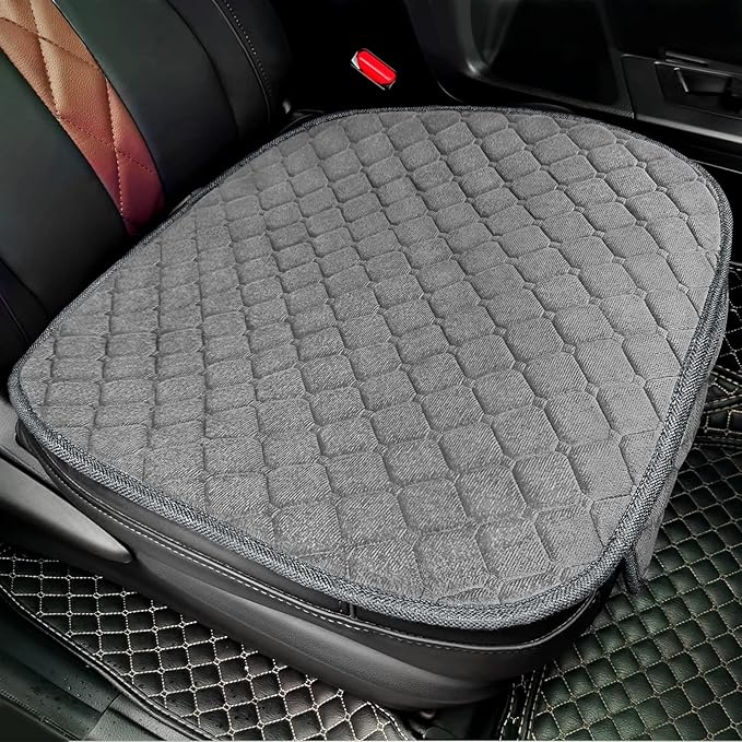 surpassme Comfortable Car Seat Covers Universal Front Seat Coves for Car Accessories with Storage Pockets, Padded Car Interior Covers for Automotive, SUV, Truck, and Van(Grey)