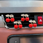 4pcs Cute Turtle Car Air Vent Diffuser – Clip-On Fragrance Air Freshener for Cars with Replaceable Refills, Adorable Animal Car Vent Clip for SUV & Truck (Red Cherry, Ocean)