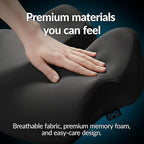 Everlasting Comfort Elevate Series Doctor Recommended Memory Foam Seat Cushion for Office Chairs & Car - Ergonomic Office Desk Accessories - Cushions for Tailbone Pain Relief, Sciatica