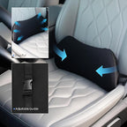Lumbar Support Pillow for Car, Memory Foam Back Cushion Provides Lumbar Support to Relieve Back Pain, Ideal for Driving Cars and Office Chairs as a Back Support Pillow (Black)