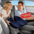 Benazcap Car Seat Cushion - Memory Foam Car Seat Pad - Sciatica & Lower Back Pain Relief - Car Seat Cushions for Driving - Road Trip Essentials for Drivers-Blue