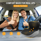 Memory Foam Car Seat Cushion with Lumbar Support, L-Shaped Ergonomic Design for Long Driving, Pressure-Relief Comfort for Car, SUV, Semi Truck & Office Chair
