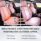 Coverado Front Seat Covers, Luxury Faux Leather Seat Covers for Cars, Pink Car Seat Covers, Car Seat Protector Waterproof, Automotive Interior Accessories Universal Fit for Most Sedans, SUVs, Trucks