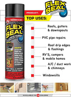 Flex Seal, 14 oz, 2-Pack, Blue, Stop Leaks Instantly, Waterproof Rubber Spray On Sealant Coating, Perfect for Gutters, Wood, RV, Campers, Roof Repair, Skylights, Windows, and More