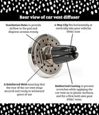Wild Essentials Black Chrome Spider Essential Oil Car Vent Diffuser Kit, Lavender, Lemongrass, Peppermint, Orange Oils, Stainless Steel Locket, 8 Refill Pads, Customizable Color Changing Air Freshener