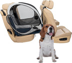 PetSafe Happy Ride Collapsible Travel Crate - Safe Travel Containment with Heavy Duty Aluminum Frame, Mesh Windows, Convenient Storage Pockets & Secure Seat Belt Access - Road Trip Crate
