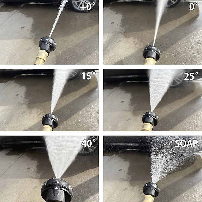 JOEJET Pressure Washer Nozzle Tips, 6-in-1 Quick Changeover, Adjustable Pressure Washer Nozzle with 1/4 Inch Quick Connect, 4000 PSI