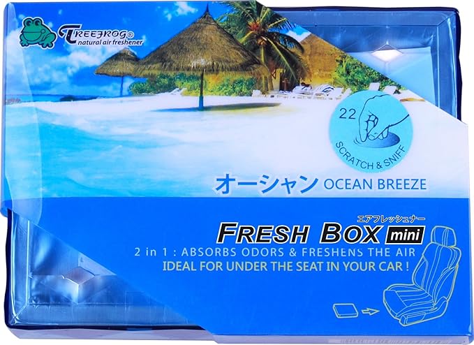 9 Packs TreeFrog FRESH BOX MINI (aka Xtreme Fresh Mini) Ocean Breeze Scent Premium JDM Air Freshener