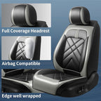 CX-30 Car Seat Covers Fit for Mazda CX-30 2020-2026, Full Coverage Premium Leather Waterproof Breathable Seat Covers, Automotive Seat Protectors, Airbag Compatible(2 Front Seats, Black Gray)