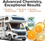 Camco TST MAX RV Toilet Treatment 1-Gallon - Control Unwanted RV Sewer Odors & Break Down Waste and RV Toilet Paper - Biodegradable Septic Safe Formula - Orange Scent (41173)