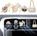 4Pcs Bling Air Vent Clips Crystal High Heel Shoe and Bag Bling Air Freshener for Car Vents Clips Gift Decorations Cars Accessories Interior Decor