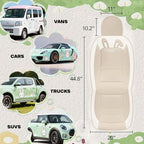 PIC AUTO Car Seat Covers, Cute Rabbit Premium Beige Leather Seat Covers, Universal Fit Front Seat Covers for Cars, Trucks, SUVs, Soft & Wear-Resistant Auto Interior Protection with Airbag-Compatible