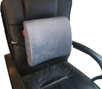 Bookishbunny 2pc Memory Foam Seat Chair Waist Lumbar Back Support Cushion Pillow Car Office Home (Gray)