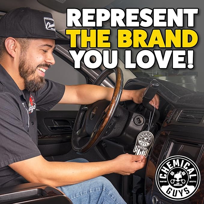 Chemical Guys Hanging Air Freshener, Black Frost Scent 6 Pack, Great for Cars, Trucks, SUVs, RVs, Home, Garage, Workspace, Dorm Room & More (2 x 3 Packs) - AIR40502