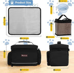 Modoker Dog Travel Bag Airline Approved Pet Cat Tote Organizer for Weekend Trips, 2 Bowls, 2 Food Containers & Feeding Mat