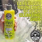 Chemical Guys Citrus Wash & Gloss Foaming Car Wash Soap - High Suds Formula Foam Cannon Soap for Foam Blasters, or Bucket Washes - Safe on Paint, Clear Coat, and Wax, Citrus Scent - 16 oz