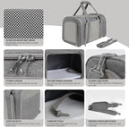 Carriers Soft-Sided Large Pet Carrier for Cats Dogs Small Animals Up to 35Lbs,Top Load Carrier,Ventilated Design,Portable Cat Carrier Airline Approved(X-Large, Grey)