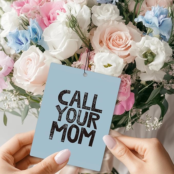 Mancheng-zi Call Your Mom Car Air Freshener 3Pcs, College Girls Guys Boys Gag Gifts Air Freshener Hanging for Dorm Cars Closet Drawer or Books, Funny Cute Car Accessories Mirror Decor for Women