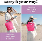 Fit & Fresh Mari Cooler Backpack for Women, Insulated Leakproof Soft Cooler Bag (12 Can), Lunch Tote, Beach Cooler, Lightweight Travel Picnic Tote, Hot Pink