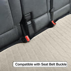 Universal Auto Faux Linen Back Car Seat Cover Beige - Breathable Rear Seat Protector with Non-Slip Bottom SizeSL - Diamond Stitched Bench Seats Cushion for Vehicles Cars Van SUV Truck