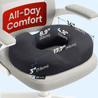5 STARS UNITED Donut Pillow Hemorrhoid Tailbone Cushion – Large Floor Cushion for Pain Relief – Coccyx, Prostate, Sciatica, Pelvic Floor, Pressure Sores, Pregnancy, Postpartum Recovery, Arctic Black