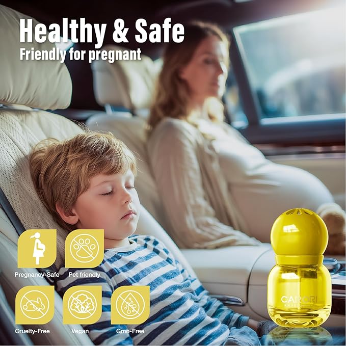 Cute Car Air Freshener 2 Pack, Lightbulb-Shaped Car Fresheners, Automotive Vent Clip, Long Lasting Scent, Essential Oils, Cute Car Accessories for Women, Lemon Scent